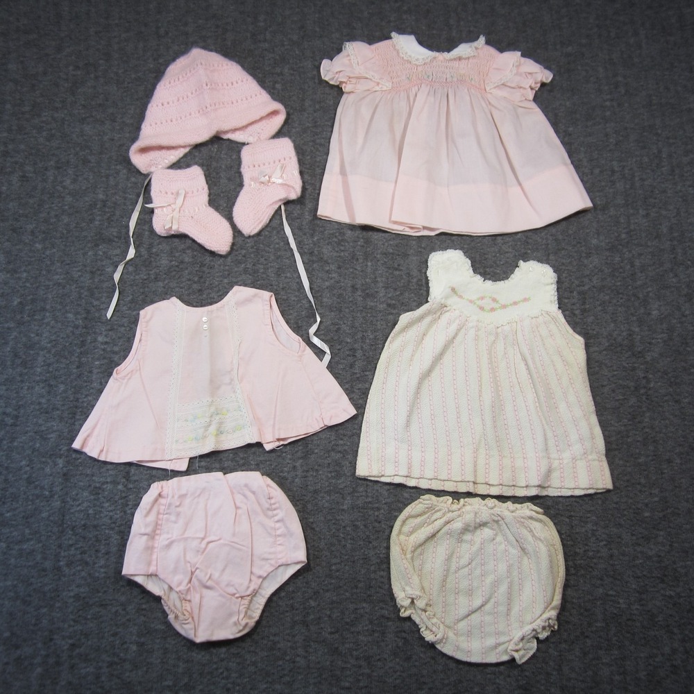 Vintage Baby Clothes Lot Outfit Cute Colorful Classic Heirloom Handmade 70s 80s - Picture 4 of 14